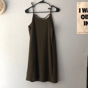 Very J large Green lines sweater dresss